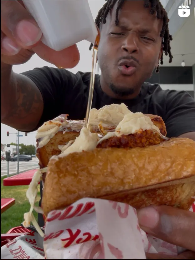 A food vlogger's restaurant reaction inside the Bymi app